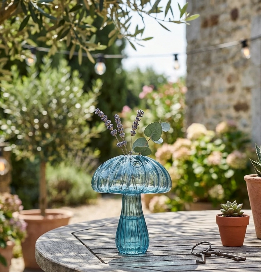 Vase Champignon Verre Coloré — Collection Lunove